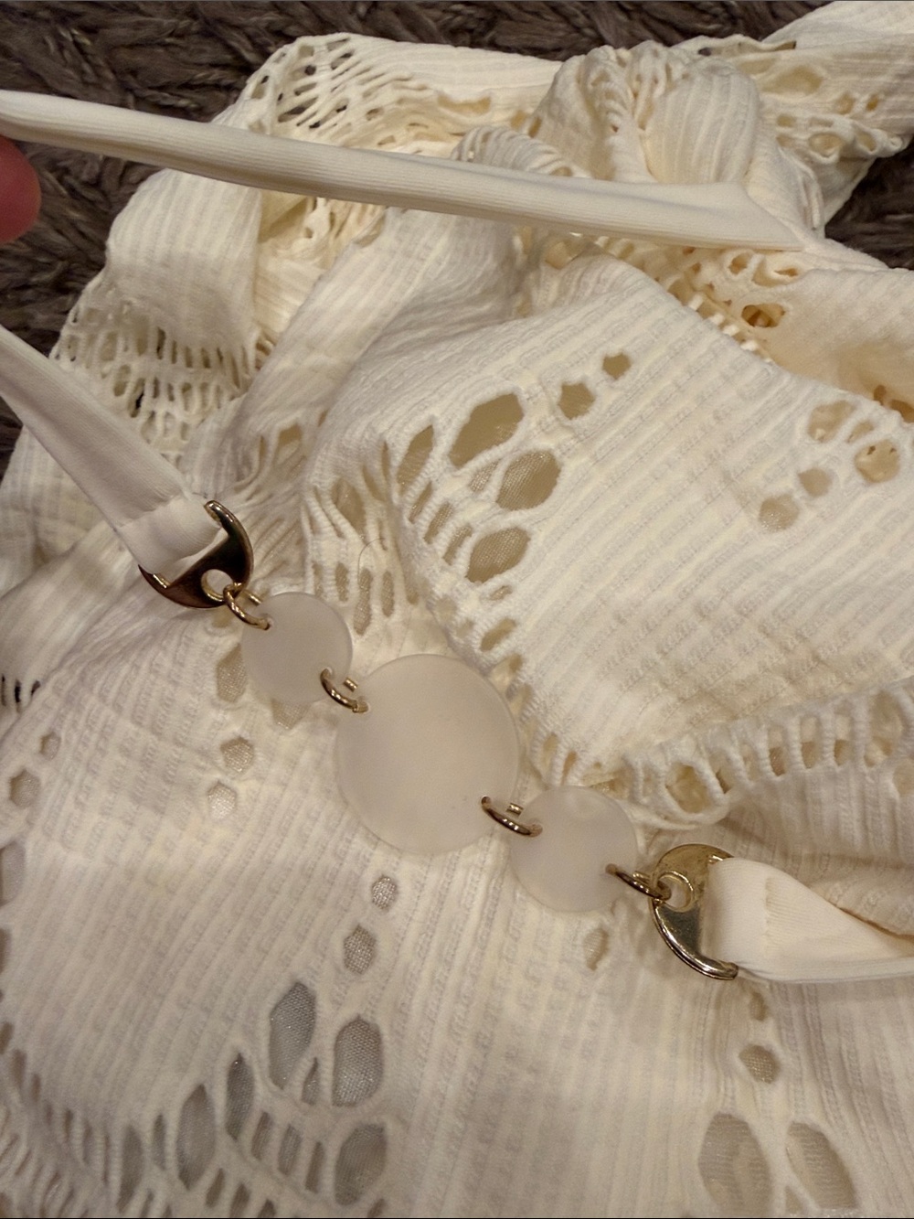 Joseph Ribkoff Cream Crochet Lace Maxi Dress Size 14 - Picture 10 of 10